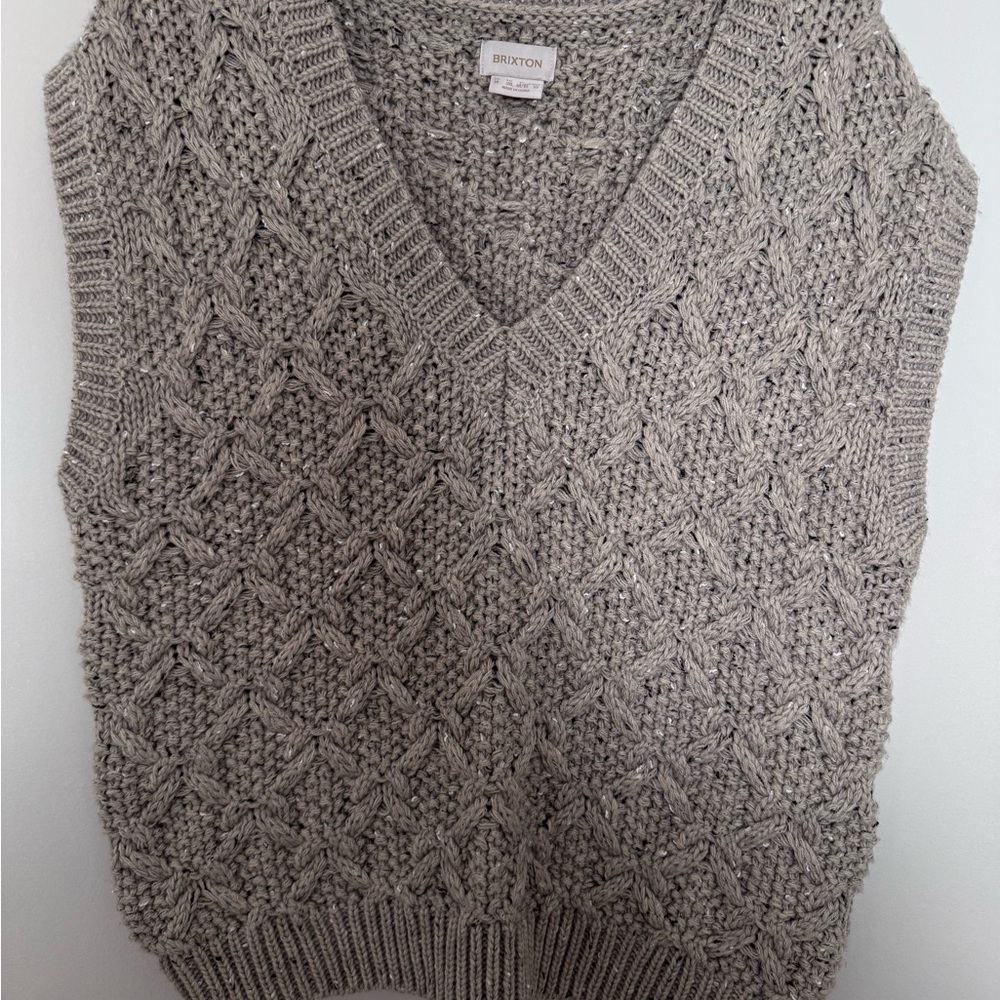 Brixton Textured Knit V-Neck Sweater Vest